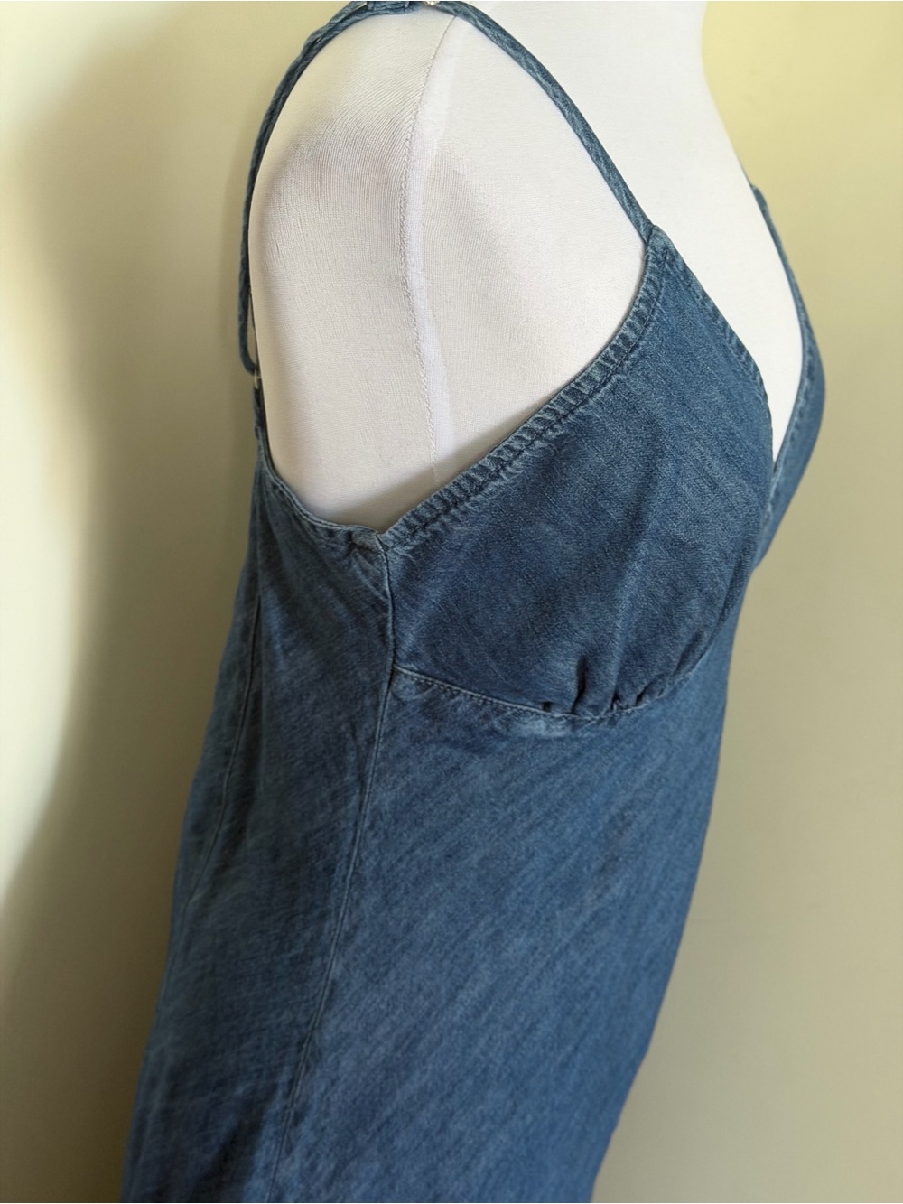 Topshop Sleeveless Denim Maxi Dress in Medium Blue sz 8 - Picture 5 of 9